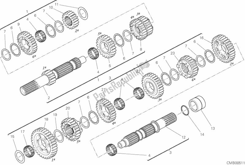 Wszystkie części do Skrzynia Biegów Ducati Multistrada 1260 S Pikes Peak 2019